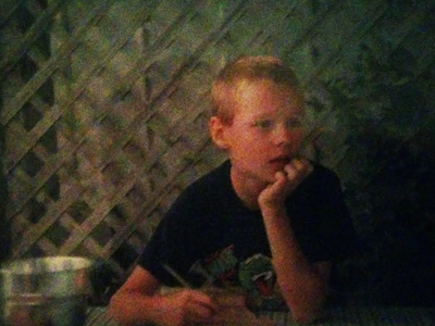 Andrew writing as a child