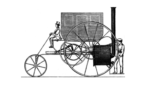 A vintage horseless carriage